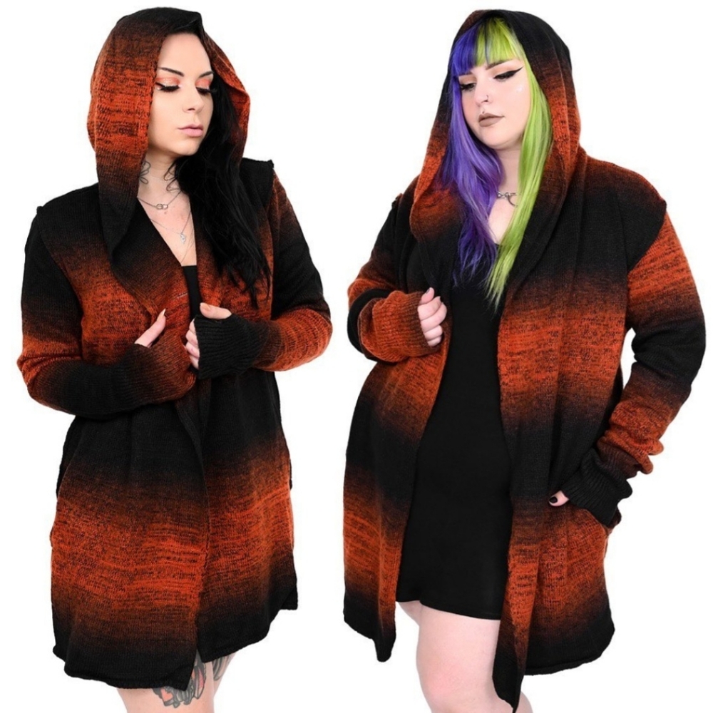 Pumpkin Head Open Front Cardigan